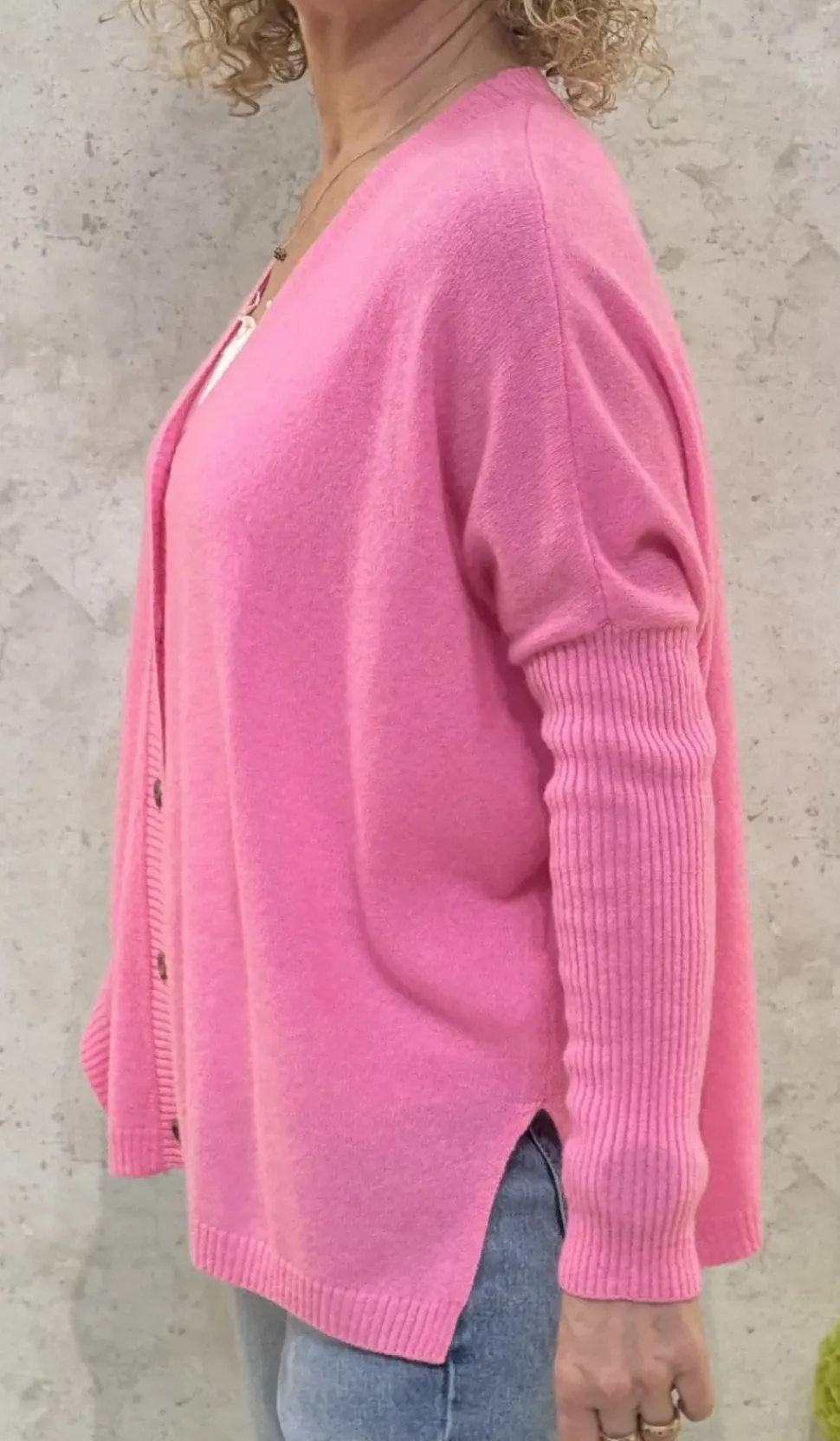 Absolut Cashmere Cardigan Paula bubble gum neon