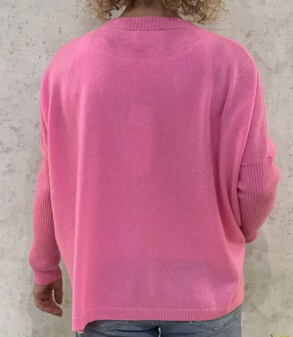 Absolut Cashmere Cardigan Paula bubble gum neon