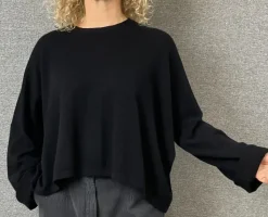 Caroline Cashmere Crew Sweater black