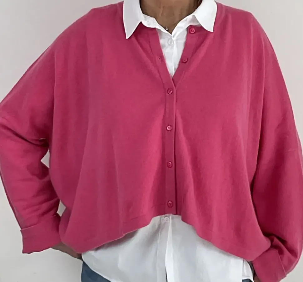 Caroline Crew Cardigan fuchsia