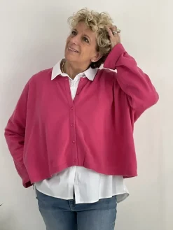 Caroline Crew Cardigan fuchsia