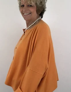 Caroline Crew Cardigan orange
