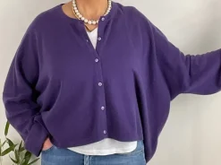 Caroline Crew Cardigan purple