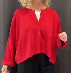 Caroline Crew Cardigan Red