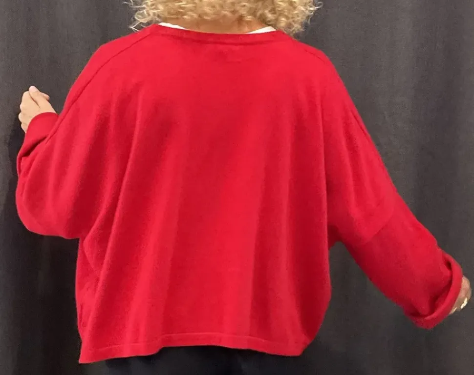 Caroline Crew Cardigan Red