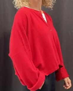 Caroline Crew Cardigan Red