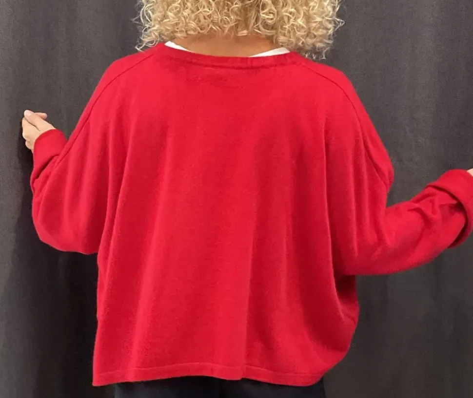 Caroline Crew Cardigan Red
