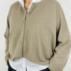Caroline Crew Cardigan Taupe