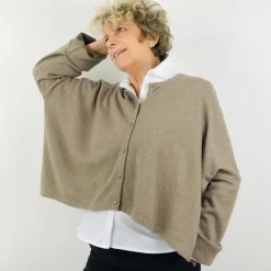 Caroline Crew Cardigan Taupe