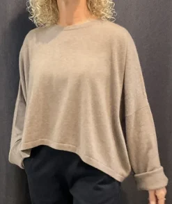 Caroline Crew cashmere Crew Sweater taupe