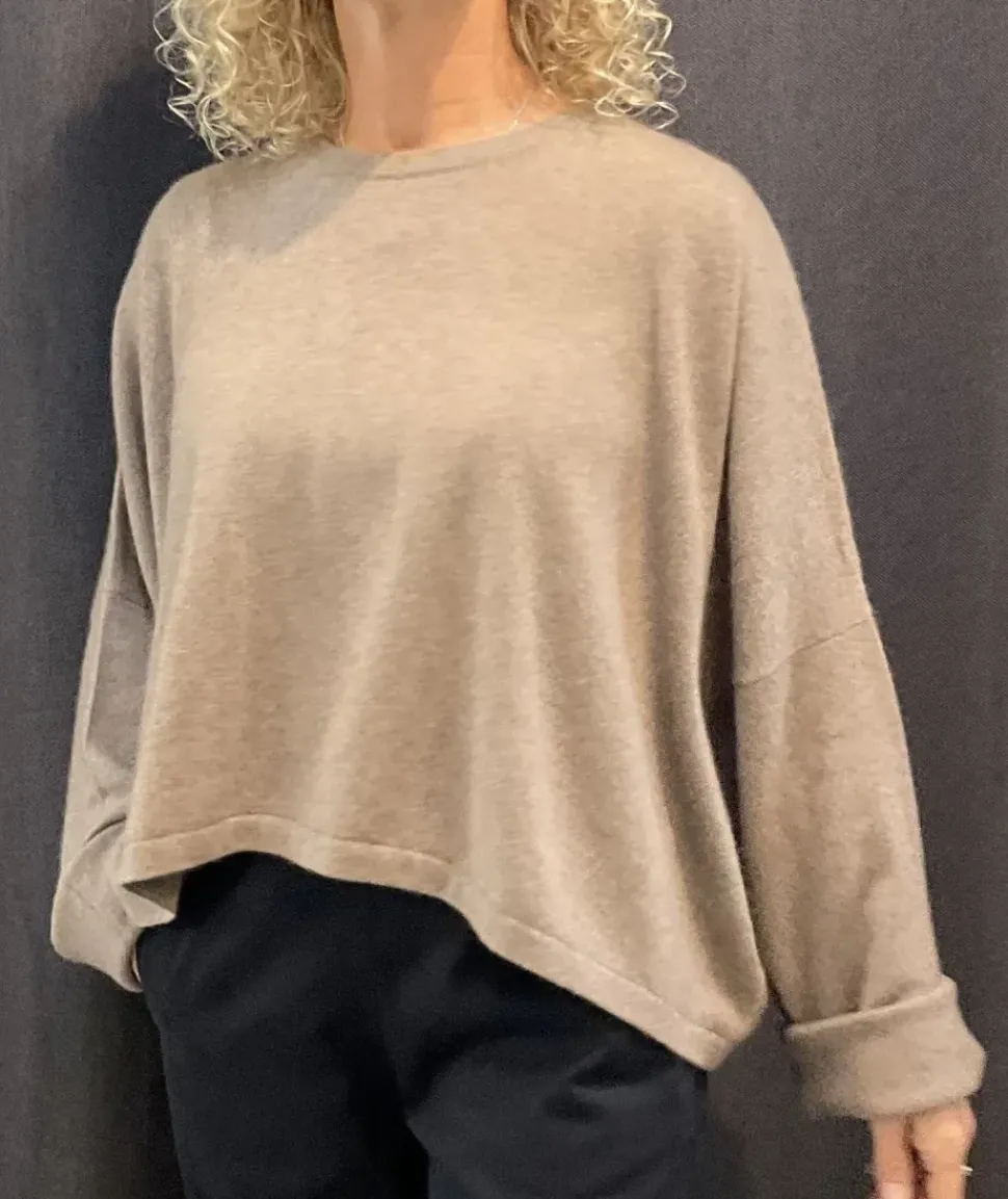 Caroline Crew cashmere Crew Sweater taupe