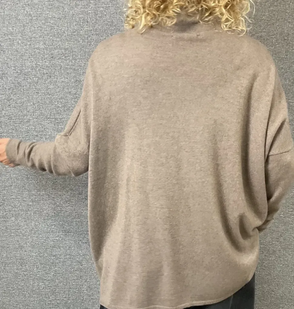 Caroline Jill Polo Sweater taupe