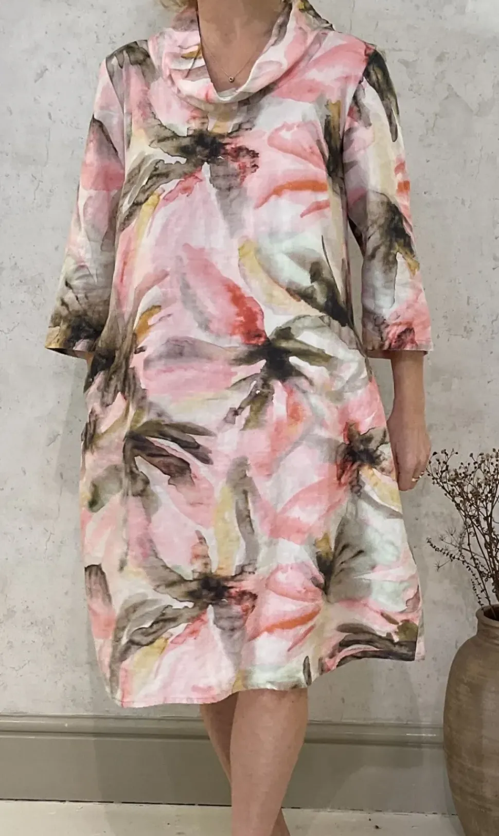 Grizas Cowl dress abstract floral prints