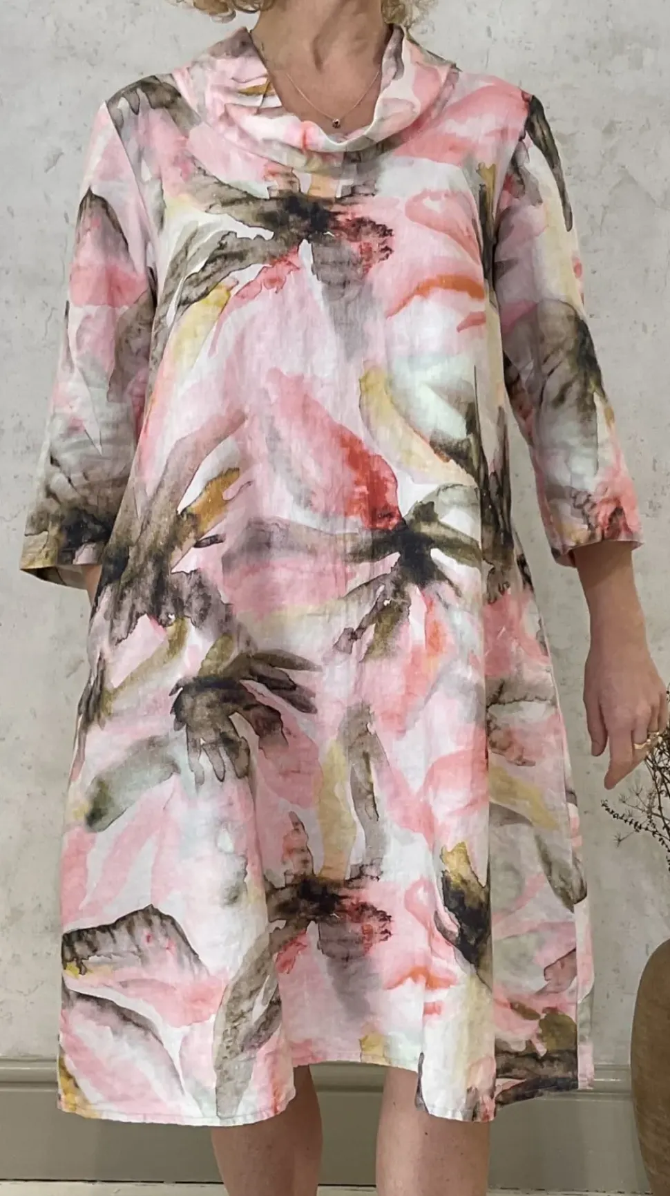 Grizas Cowl dress abstract floral prints