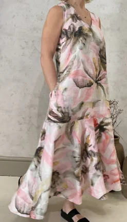 Grizas Dress abstract floral pinks