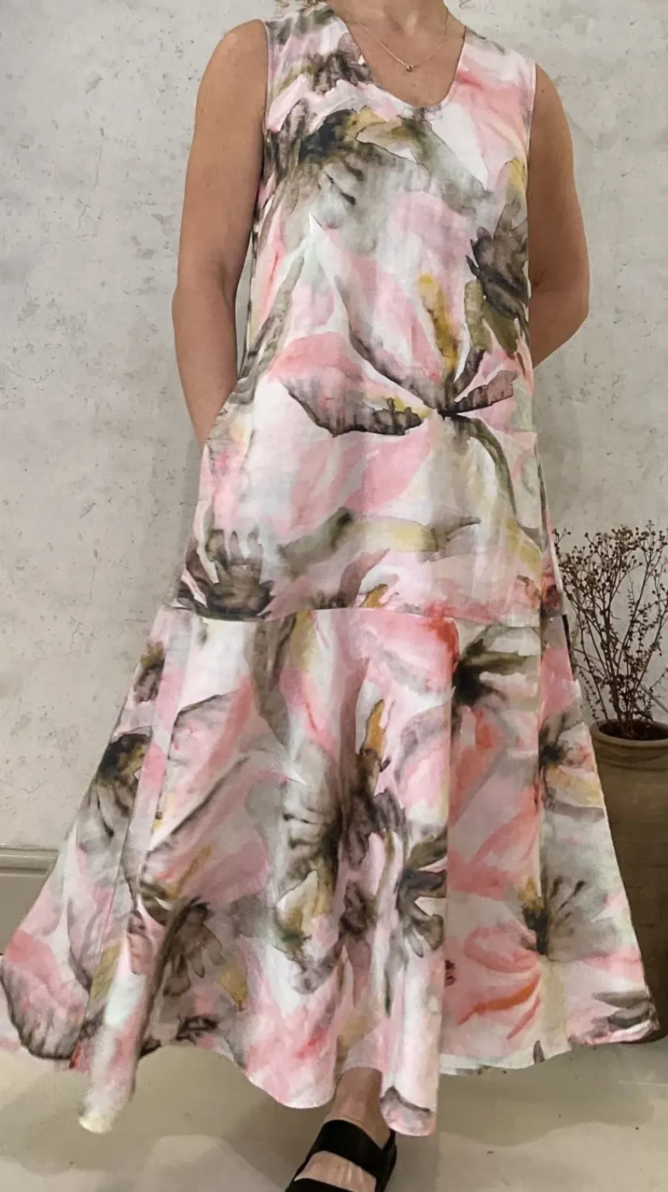 Grizas Dress abstract floral pinks