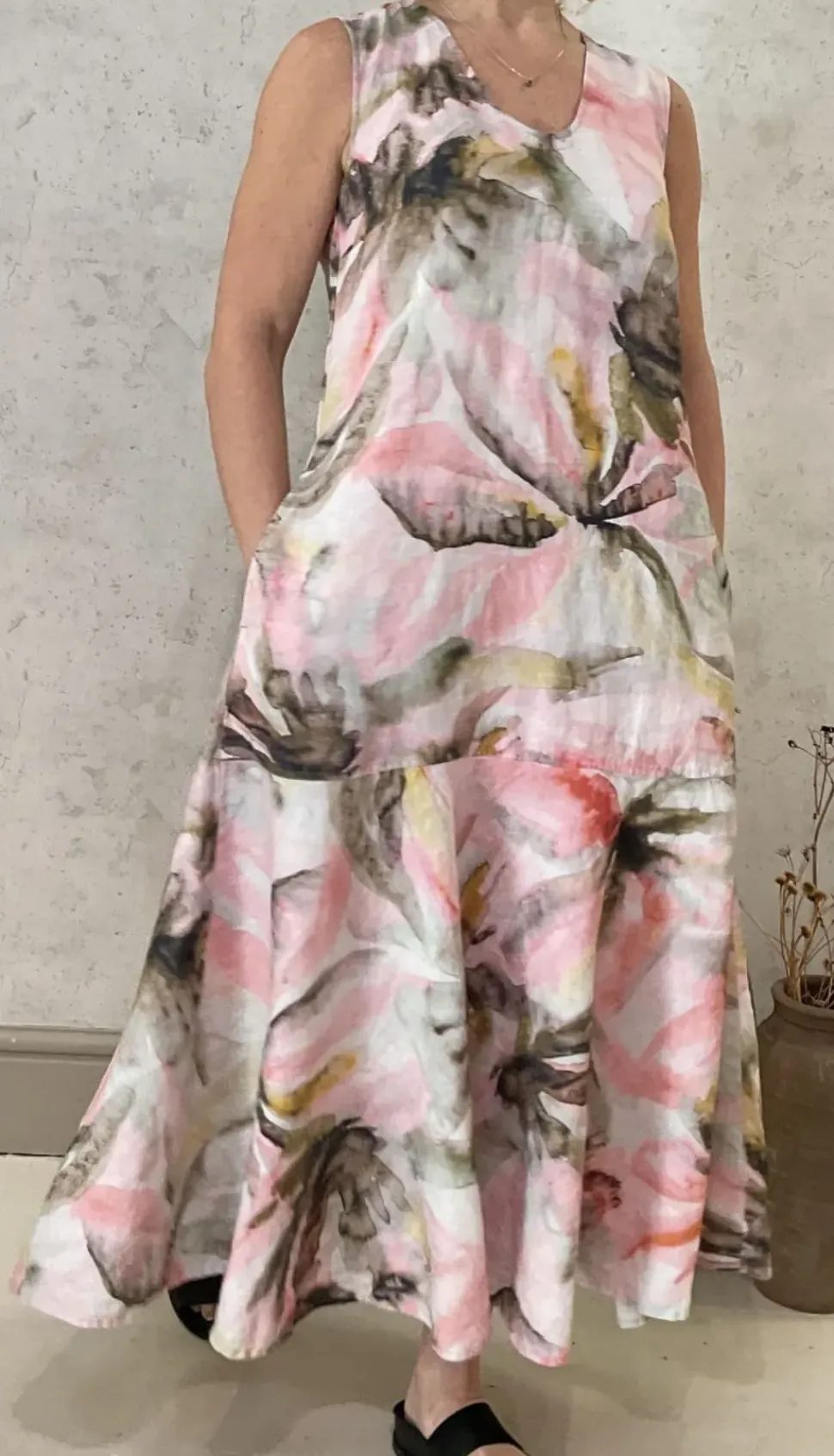Grizas Dress abstract floral pinks
