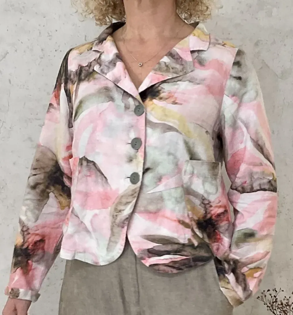 Grizas Jacket abstract floral pinks