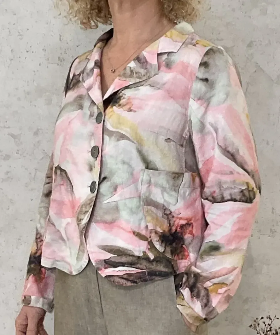 Grizas Jacket abstract floral pinks