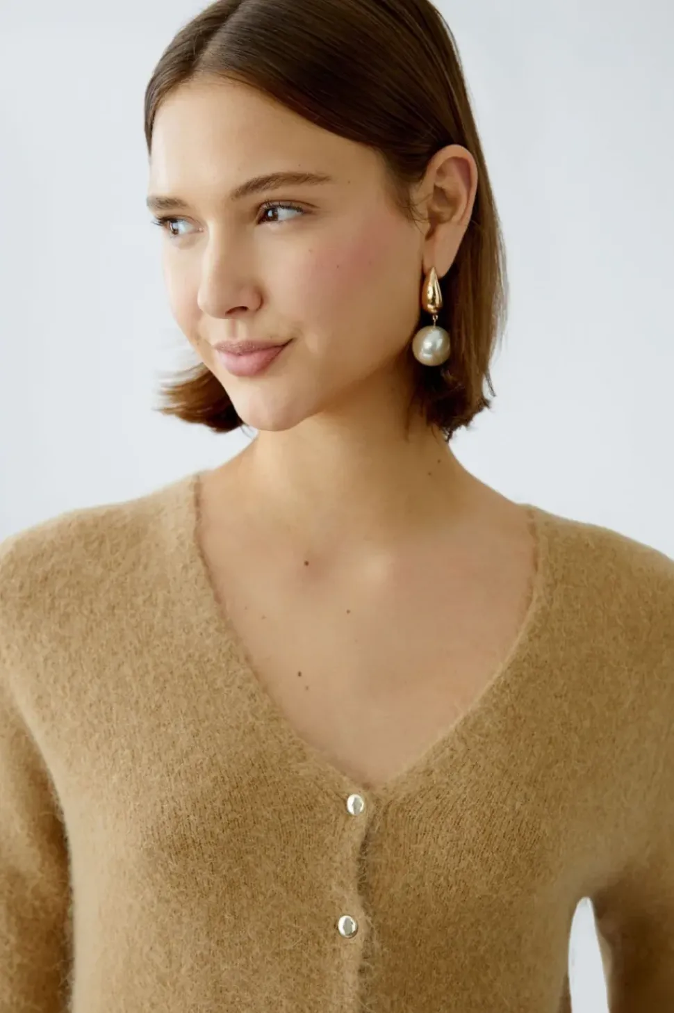 Oui Cardigan desert tan