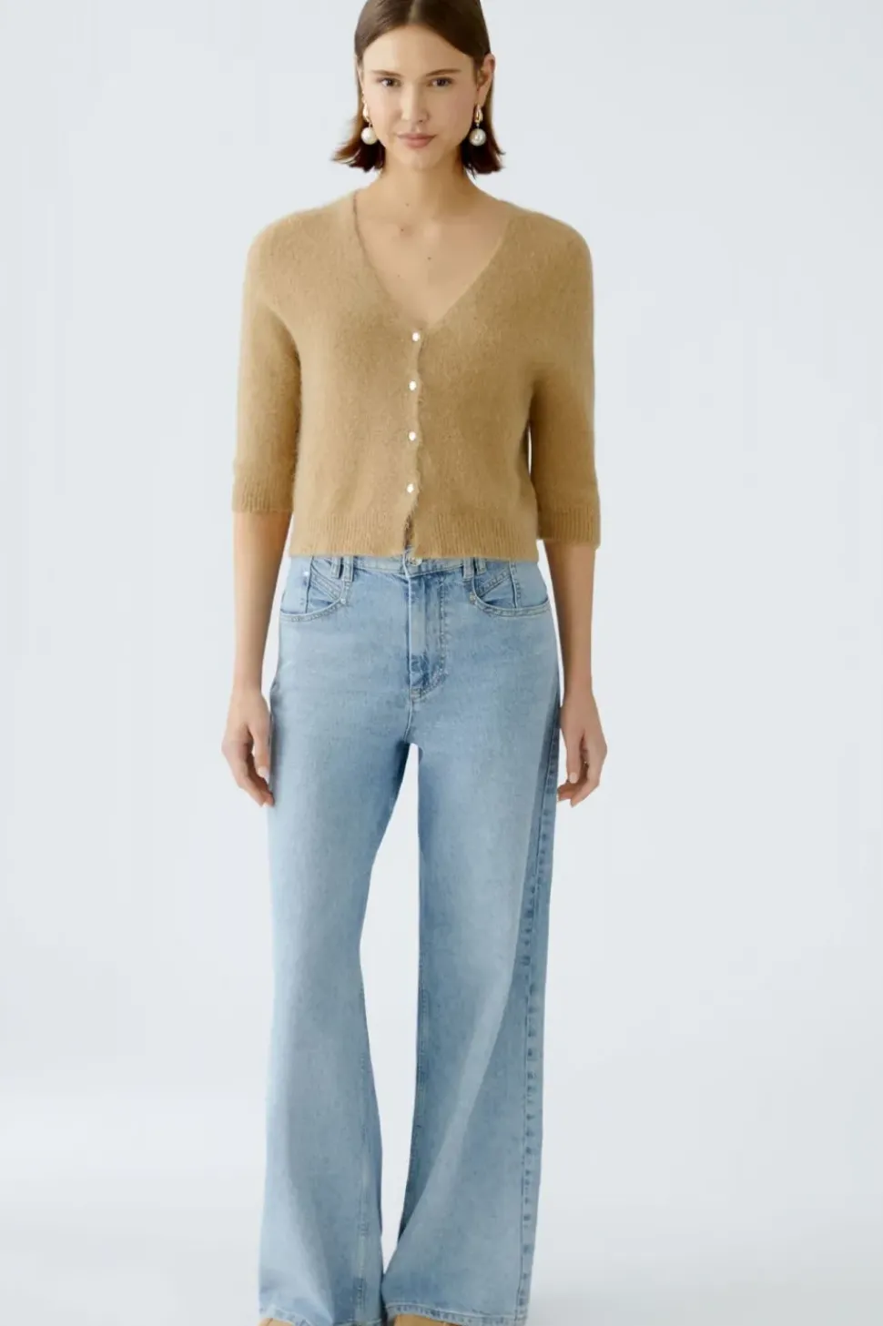 Oui Cardigan desert tan