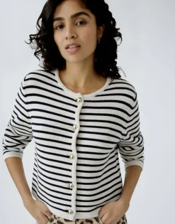 Oui Cardigan white blue