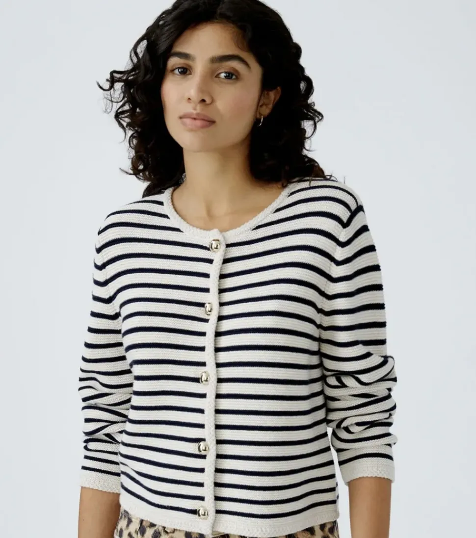 Oui Cardigan white blue