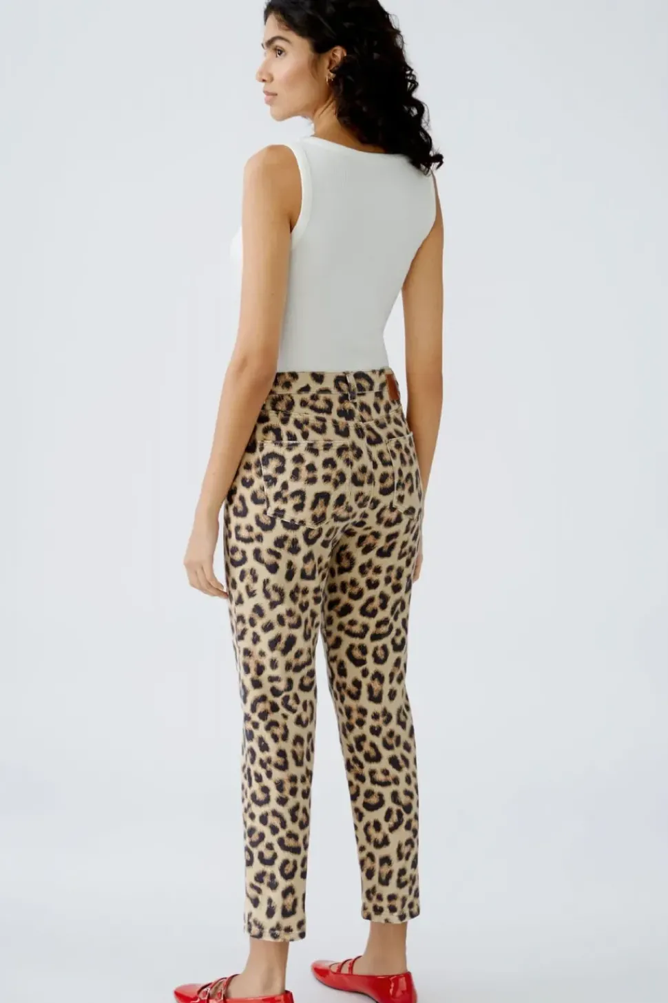Oui Jeans Cropped leopard