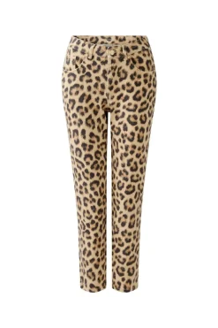 Oui Jeans Cropped leopard