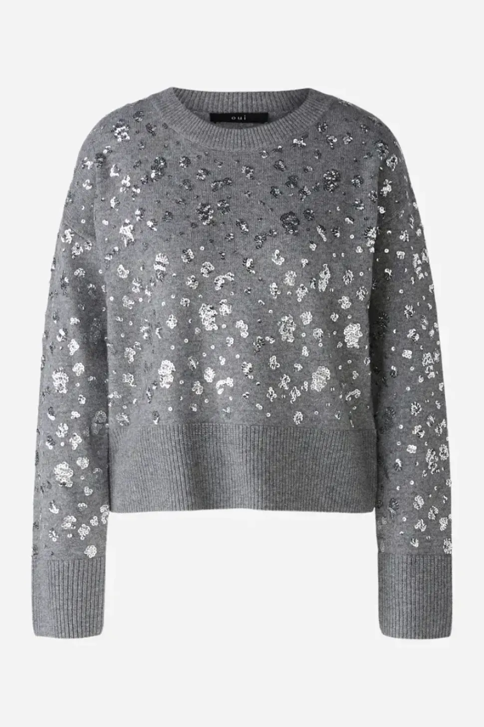 Oui Jumper Sparkles grey