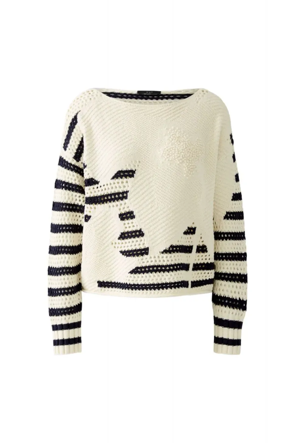 Oui Jumper white blue