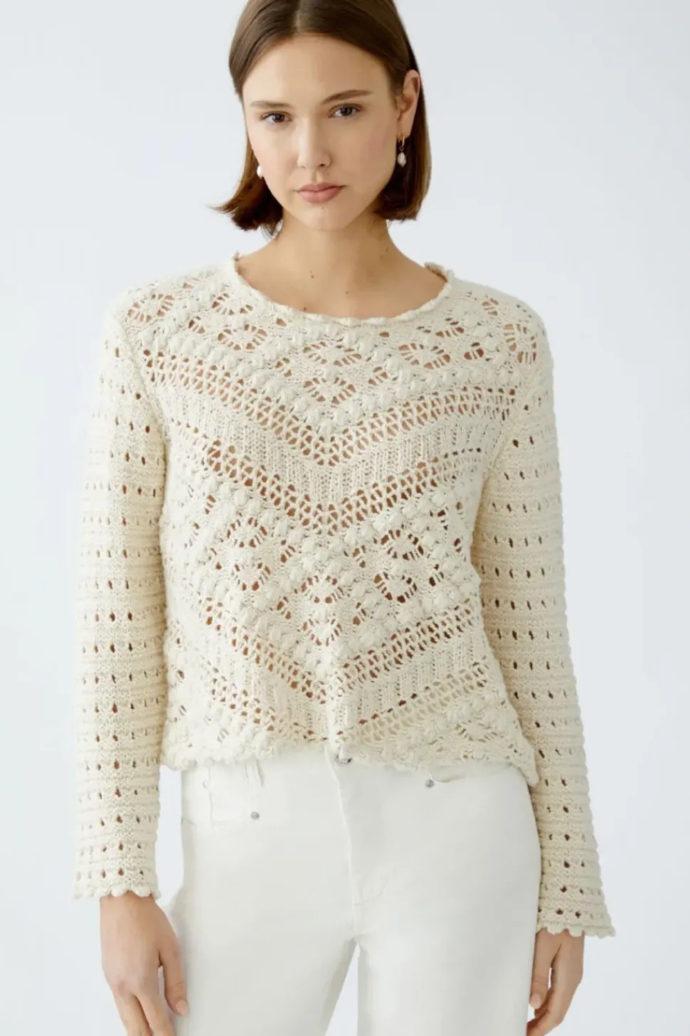 Oui Lace Jumper gardenia