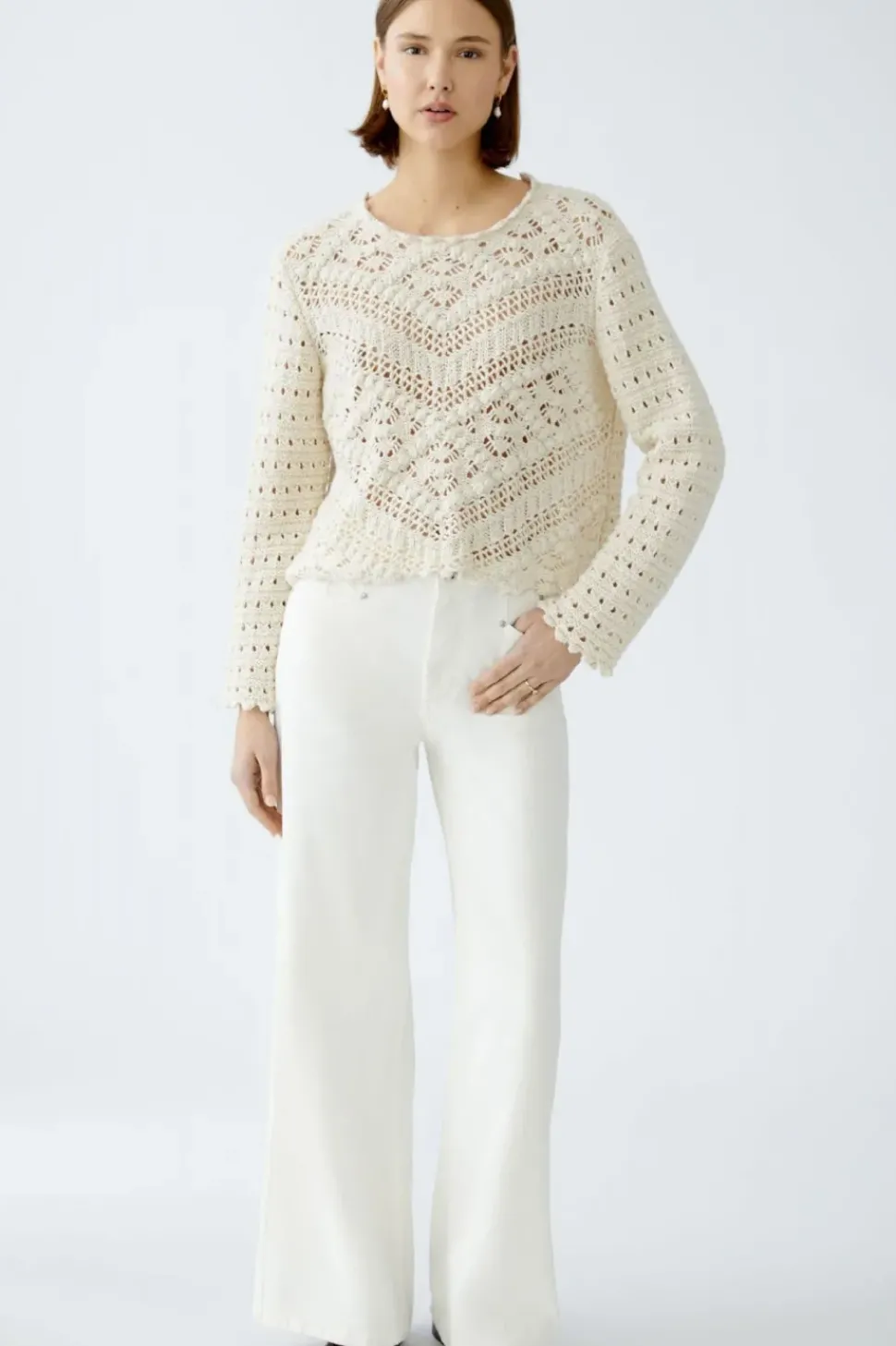 Oui Lace Jumper gardenia