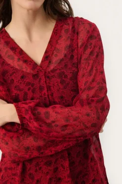 Part Two Blouse Ditte salsa leaf print