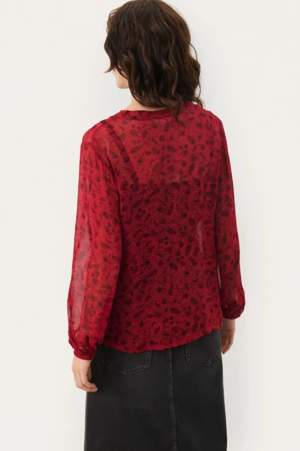 Part Two Blouse Ditte salsa leaf print