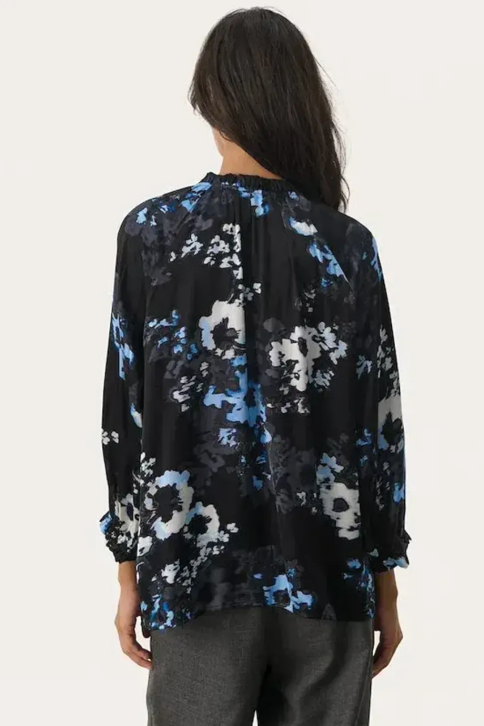 Part Two Blouse Elsia navy blurred flower
