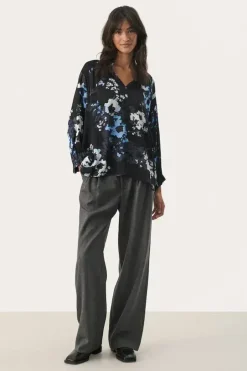 Part Two Blouse Elsia navy blurred flower