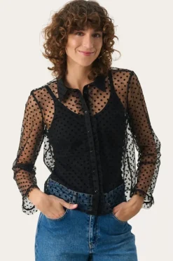 Part Two Blouse Marrike black flock dot