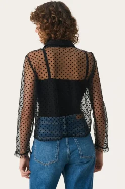 Part Two Blouse Marrike black flock dot