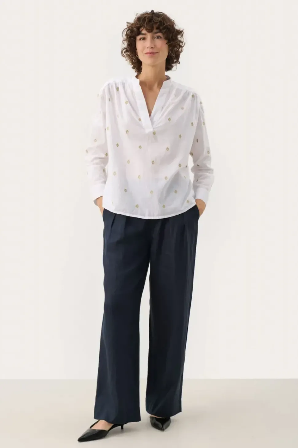 Part Two Blouse Natale white/gold