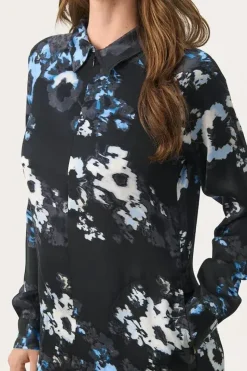 Part Two Dress Lamiya navy blurred flower