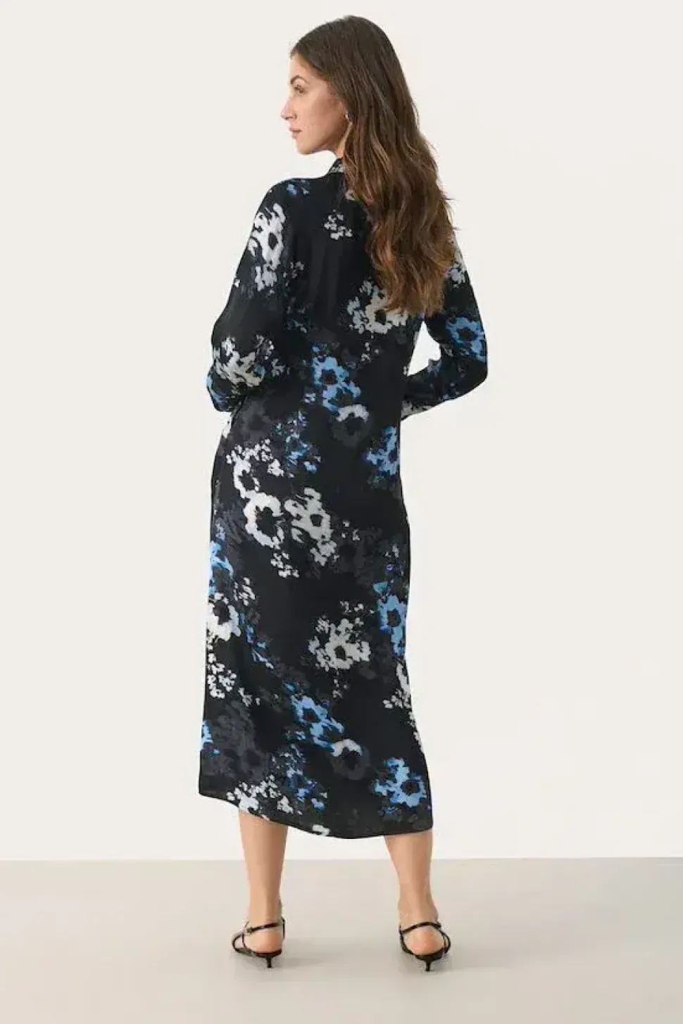 Part Two Dress Lamiya navy blurred flower