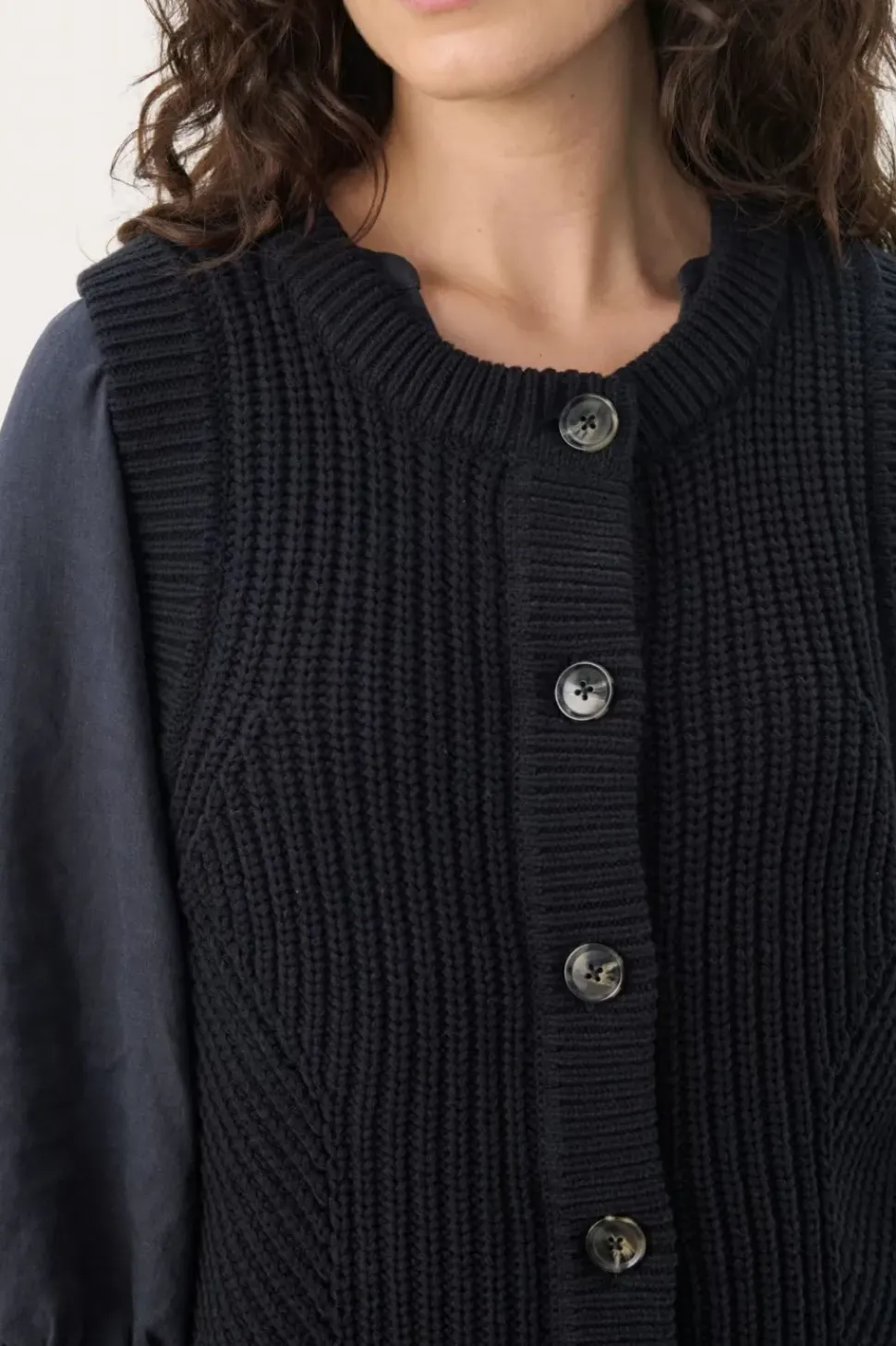 Part Two Knitted Waistcoat Noemie dark navy