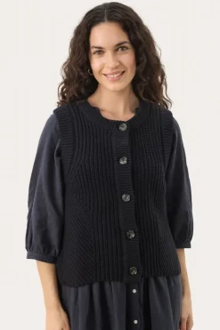 Part Two Knitted Waistcoat Noemie dark navy
