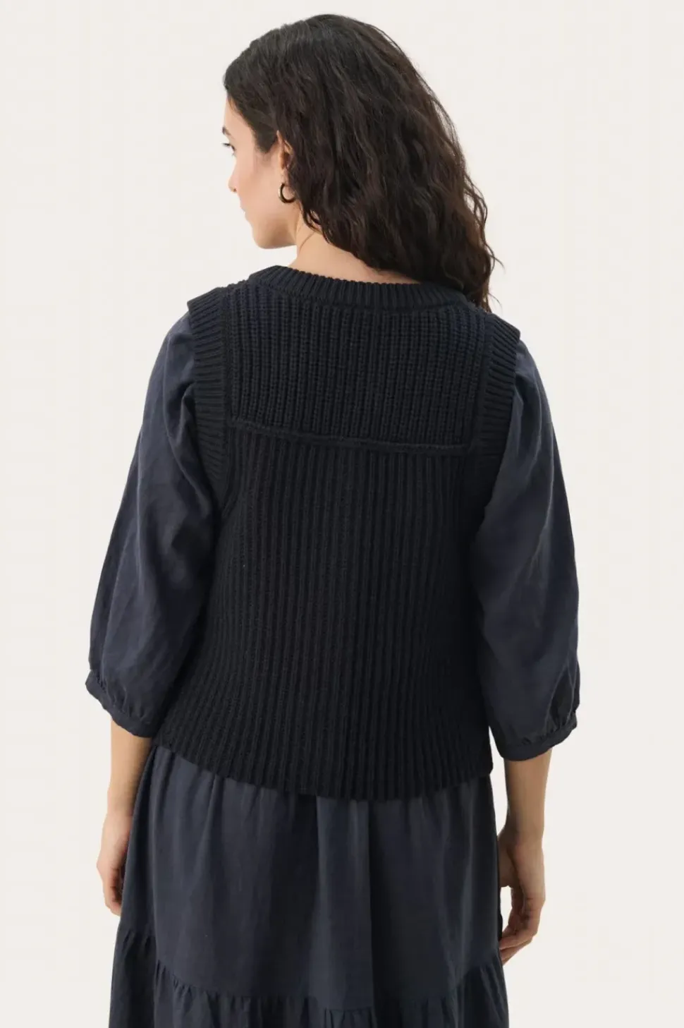 Part Two Knitted Waistcoat Noemie dark navy