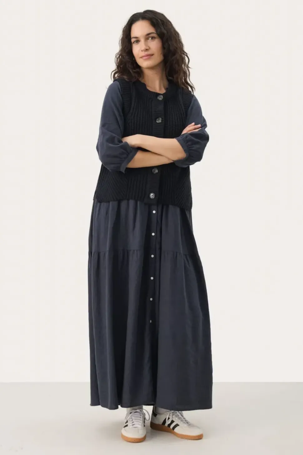 Part Two Knitted Waistcoat Noemie dark navy