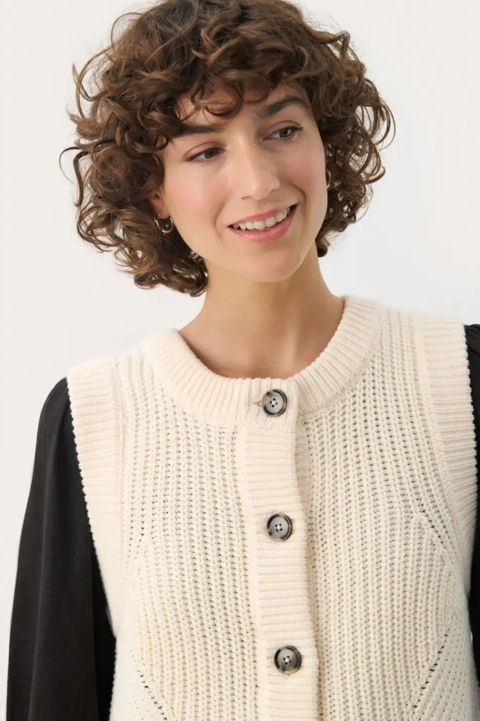 Part Two Knitted Waistcoat Noemie whitecap
