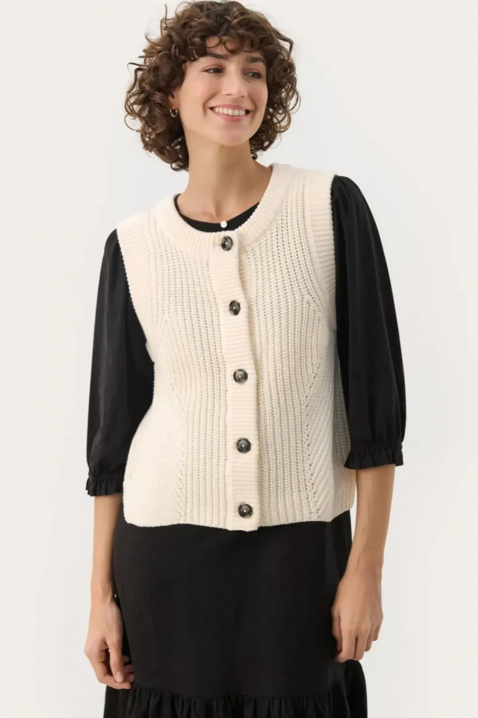 Part Two Knitted Waistcoat Noemie whitecap